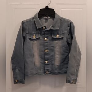 One Step Ahead Kids Blue Denim Jacket with Gold Accents